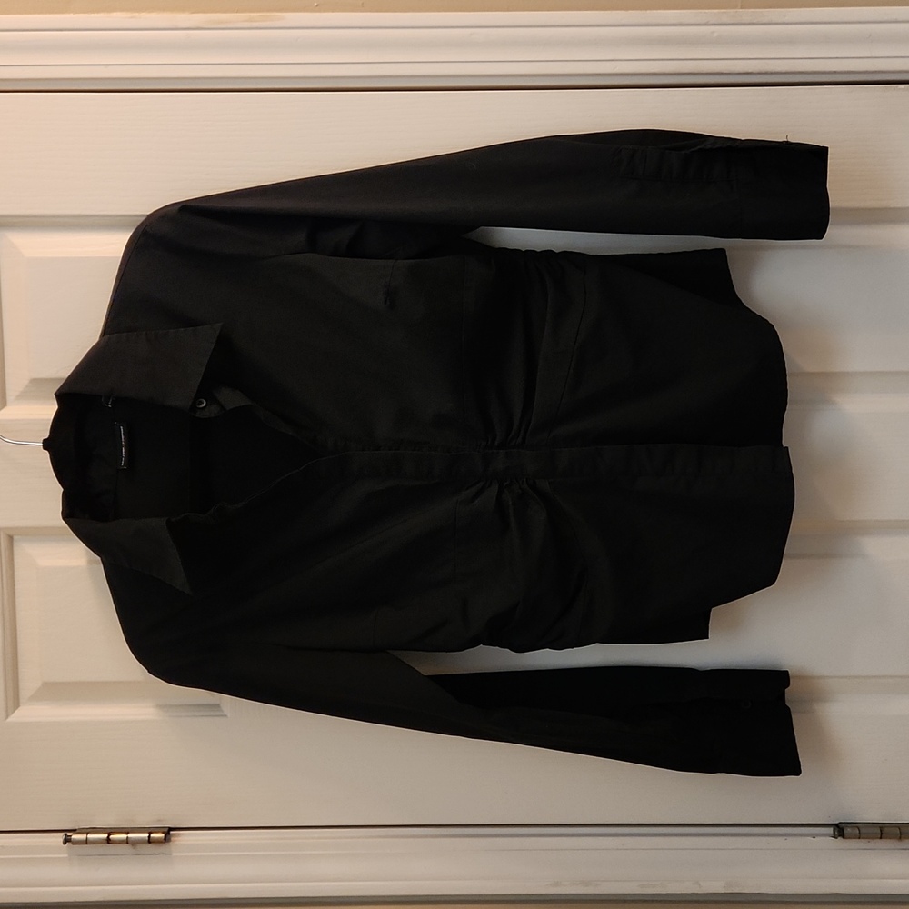 Black Tailored New York and Co 3/4 Sleeve Button Down Women's Shirt Size 10